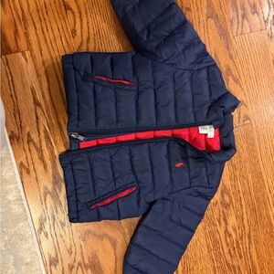 Navy Blue Kids Jacket with Red Accents